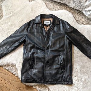 PELLE STUDIO BLACK LINED LEATHER COAT